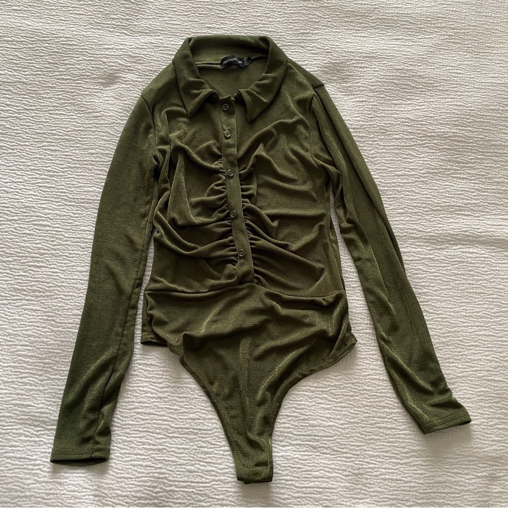PrettyLittleThing Bodysuit Green Size 6